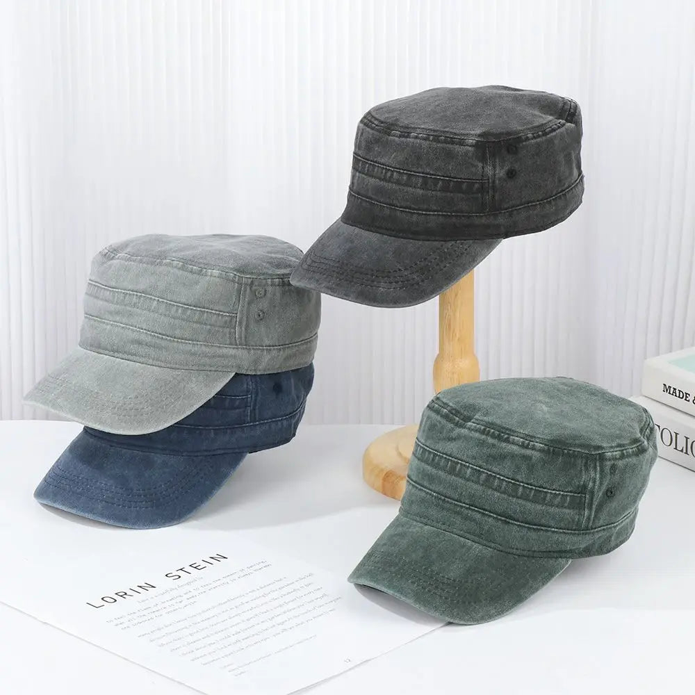 Big Head Man Large Size Pure Cotton Army Flat Cap Outdoors Baseball