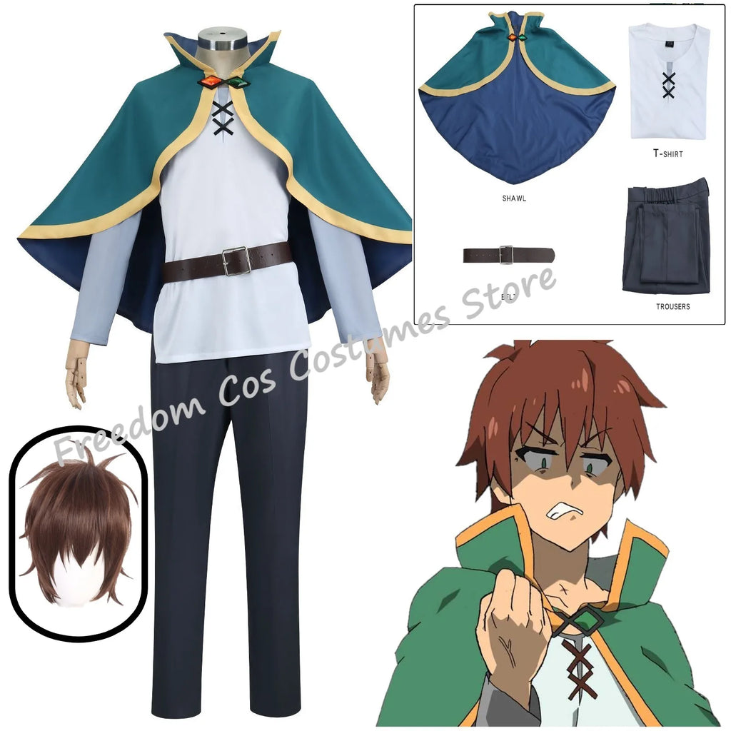 Satou Kazuma Cosplay Costume Wig Anime Kono Subarashi Sekai Ni