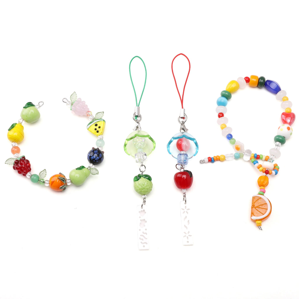 Fruit Beads Gass Beads Cute Loose Spacer Beading Lemon for Earring