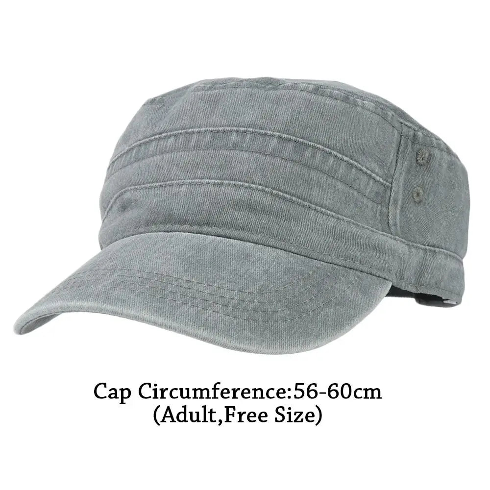 Big Head Man Large Size Pure Cotton Army Flat Cap Outdoors Baseball