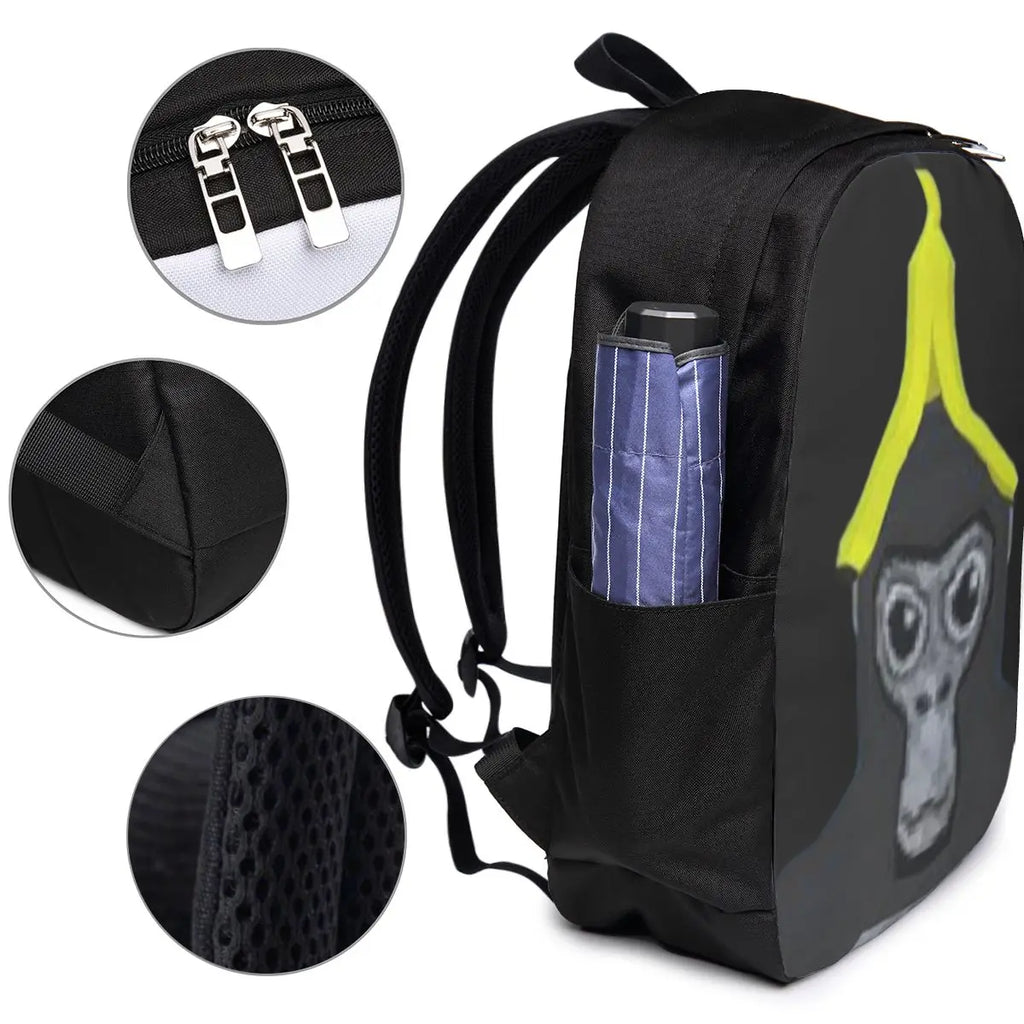 Gorilla Tag Monkey With Banana Backpack Travel Notebook Bag Computer