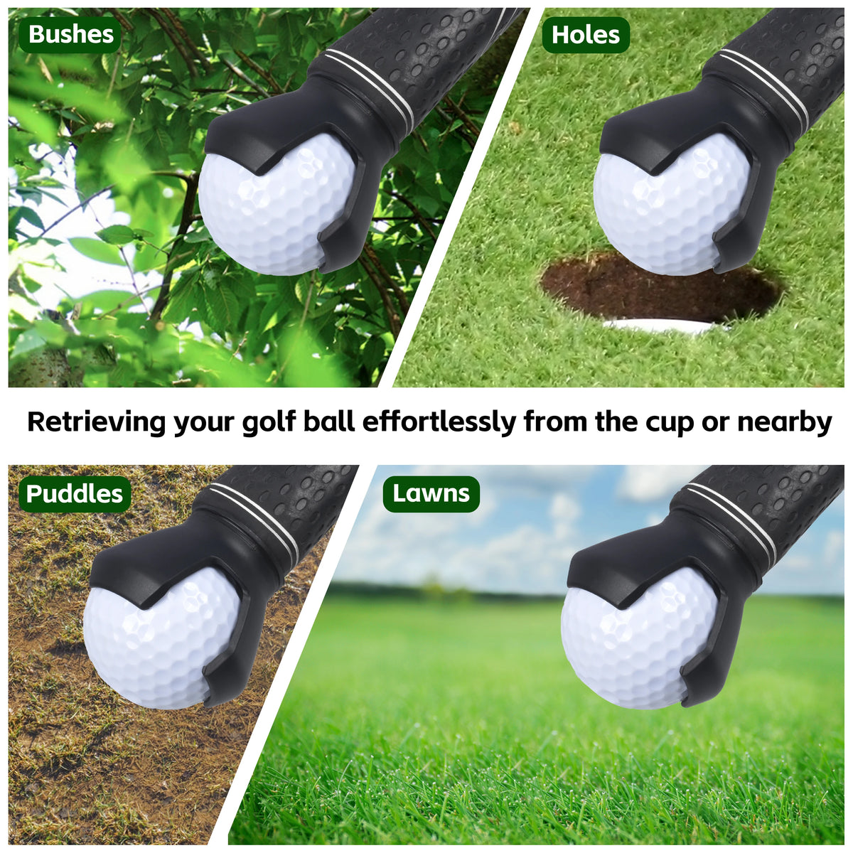 Portable Golf Ball Picker, Manual Ball Picking Tool, Three Claw