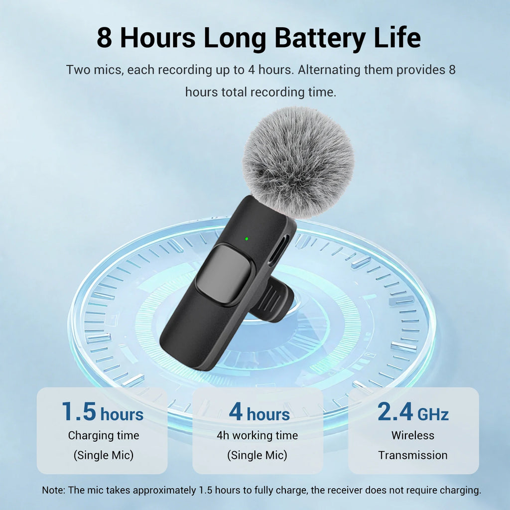 Type-C Port Professional Wireless Lavalier Microphone for Smartphones,
