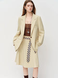 FSLE【Premium Series】Women's Relaxed Fit Blazer Loose Suit Jacket Skirt