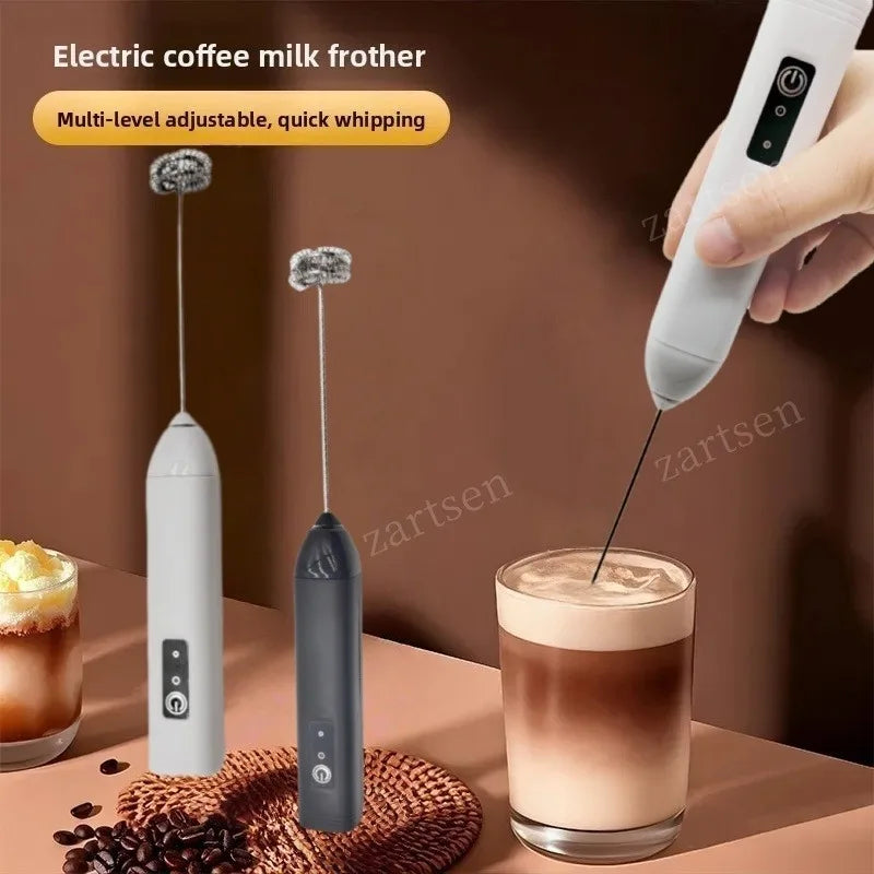 Wireless Milk Frother Electric Type-C Handheld Blender Stainless Steel