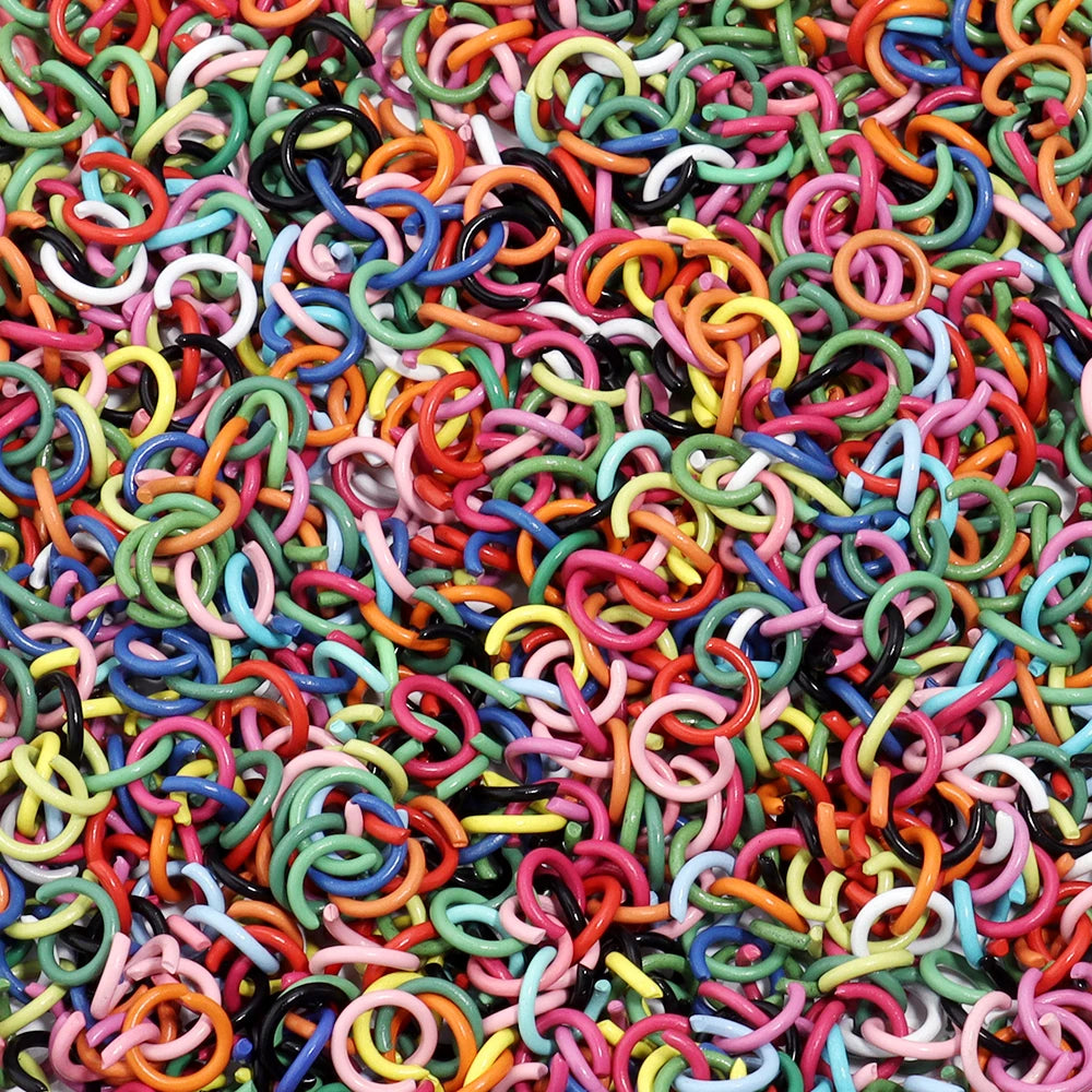 200pcs 8mm Open Jump Rings Colorful Metal Iron Split Single Rings