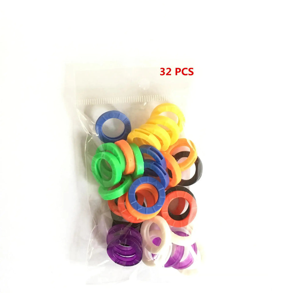 10pcs 24pcs 32pcs Color Key Sleeve Mixed Color Soft Silicone Elastic