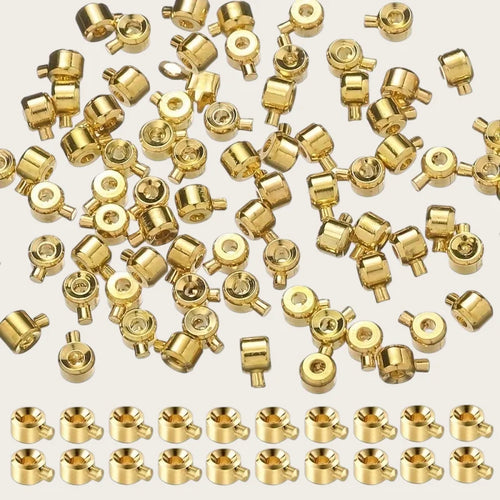 20Pcs 3×4mm Copper Position Clasp Buckles Equipped with Bead Caps