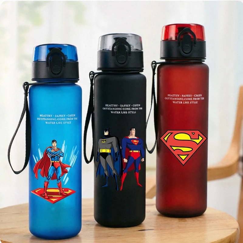 650ml Supermans Sports Water Bottle Women Men Motivational Leak Proof