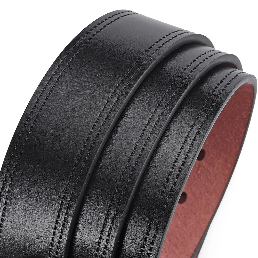 Genuine Leather For Men's High Quality Buckle Jeans Cowskin Casual