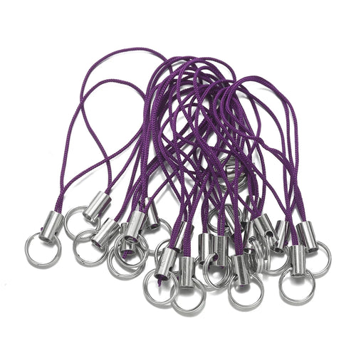 20/50Pcs Polyester Cord with Double Jump Ring Lanyard Rope for
