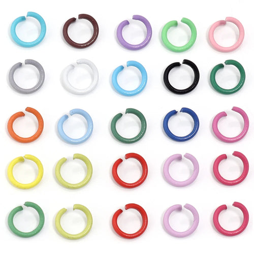 200pcs 8mm Open Jump Rings Colorful Metal Iron Split Single Rings