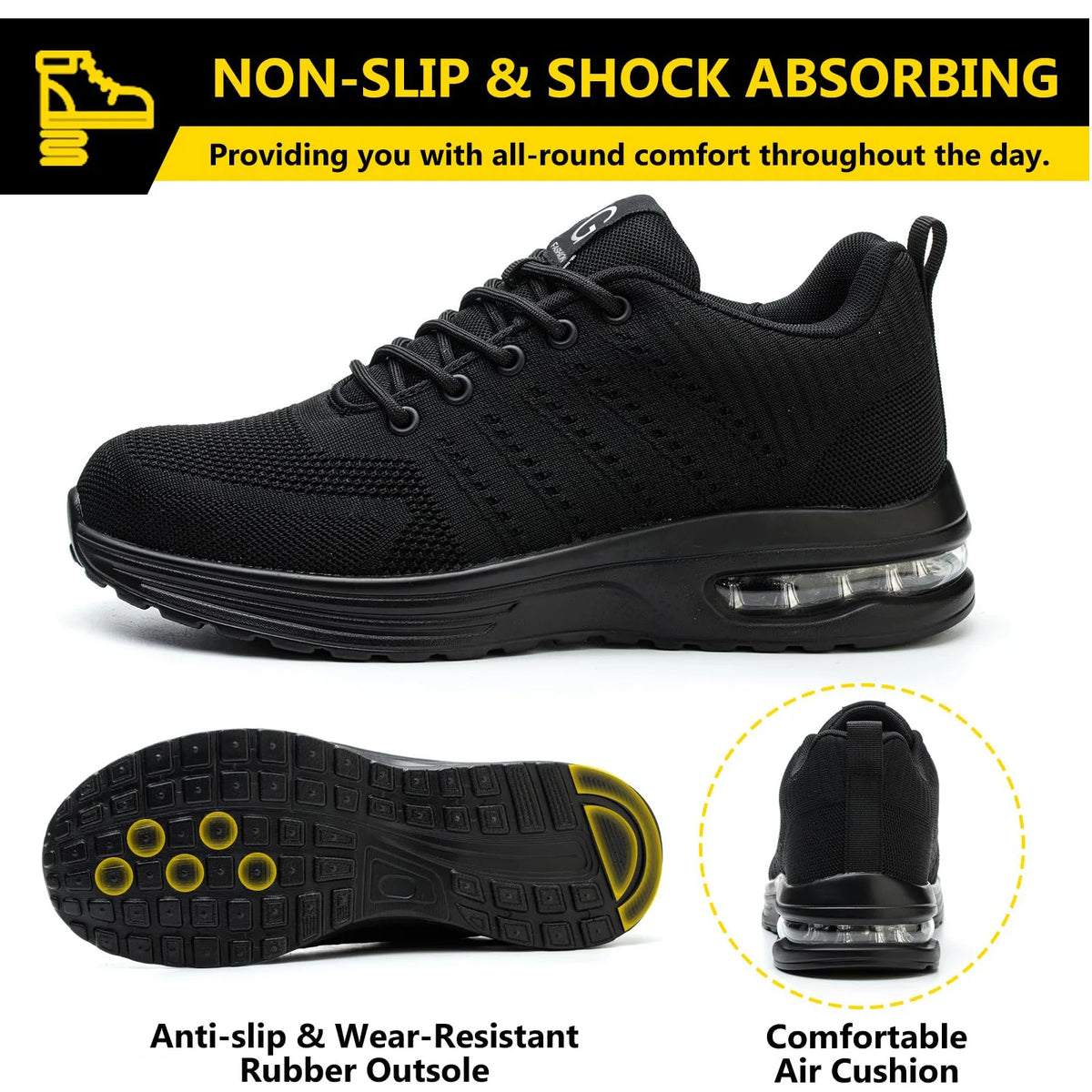 Safety Shoes Men Work Safety Boots Steel Toe Shoes Anti Smash Puncture