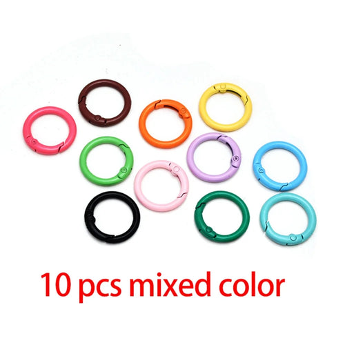 10Pcs 24mm Alloy Trigger Round Snap Buckle Spring Keyring Buckle Snap