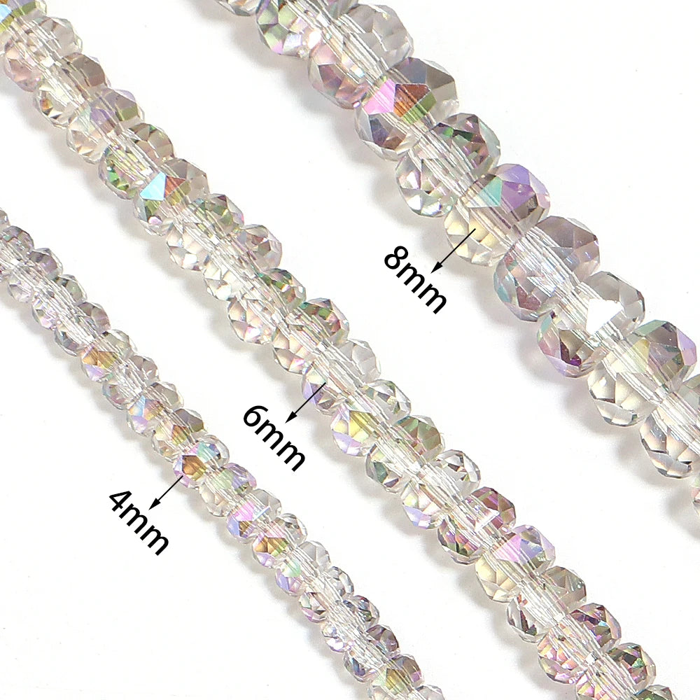 4/6/8mm Wheel Shape Austrian Crystal Glass Beads Flat Round Glass