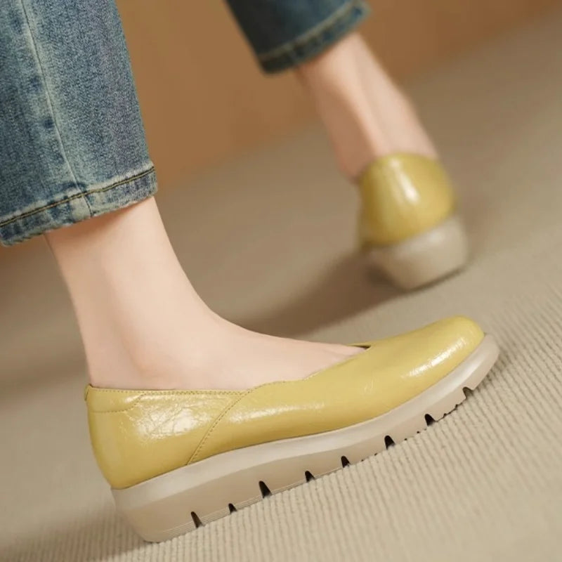 2025 French-style Shallow-mouthed Women's Single Shoes, Round-toed