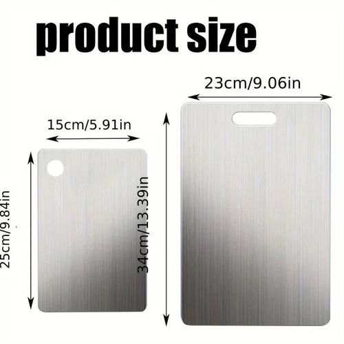2pcs Stainless Steel Cutting Board Set - Heavy Duty Non-Slip for Meat