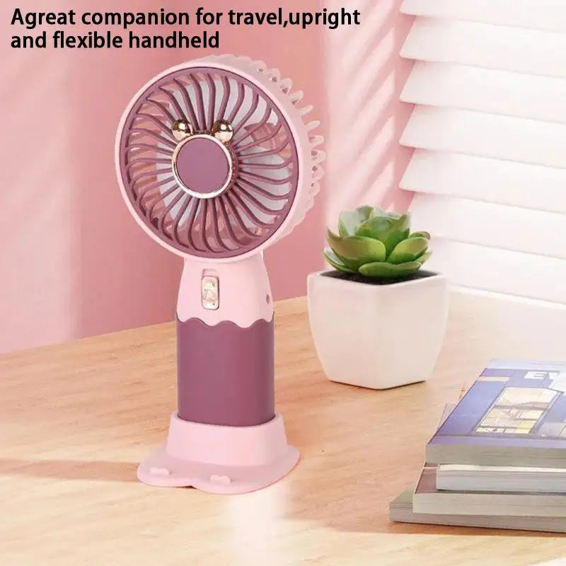∶2In1 Mini Electric Fan Outdoor Portable Handheld Usb Rechargeable