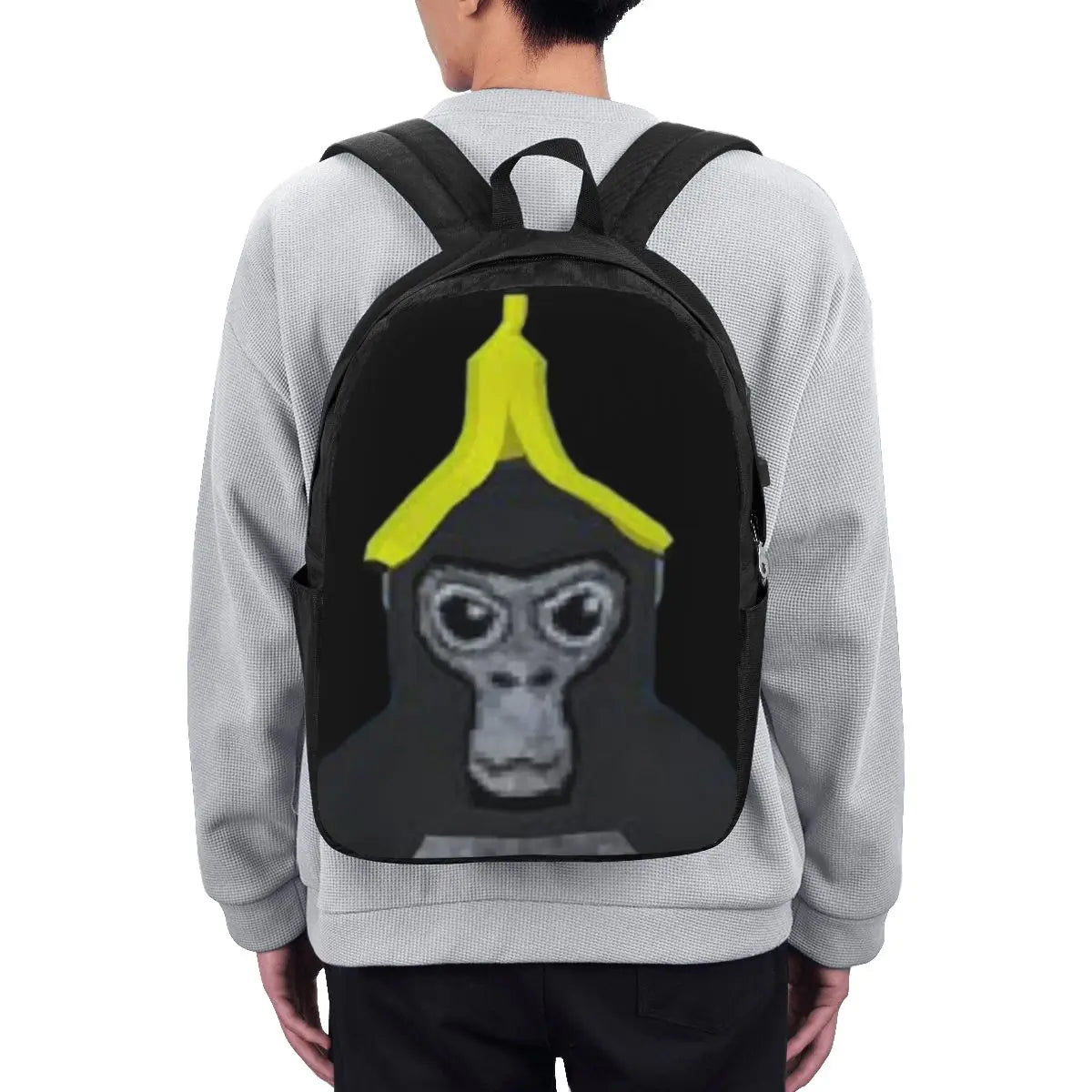 Gorilla Tag Monkey With Banana Backpack Travel Notebook Bag Computer