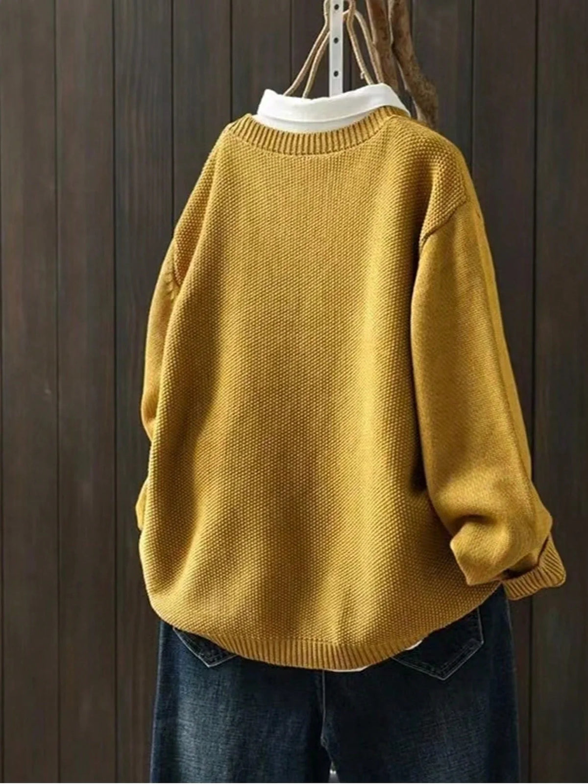 Plus Size Women's Casual Spring Autumn Knit Cardigan Coat With Pockets