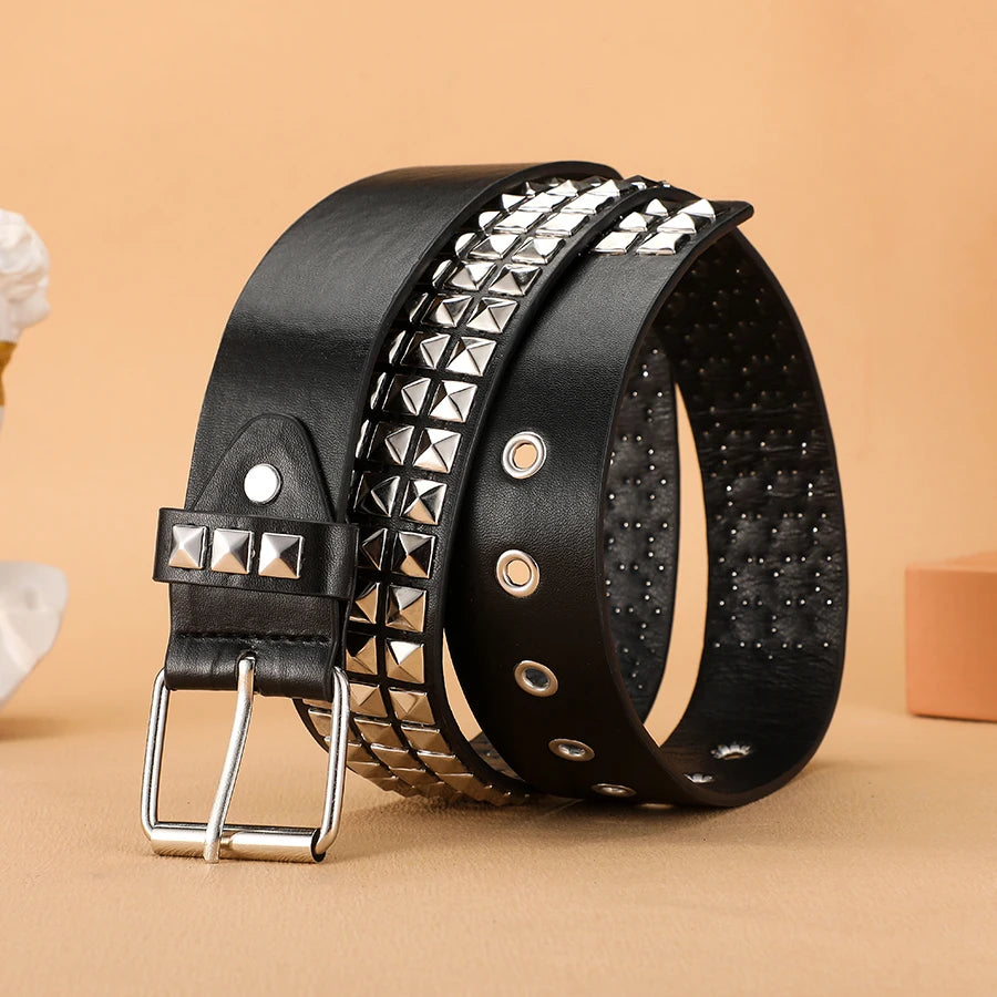 Trend Rivet Belt Heavy Metal Belt Men Women Punk Nightclub Rock Style