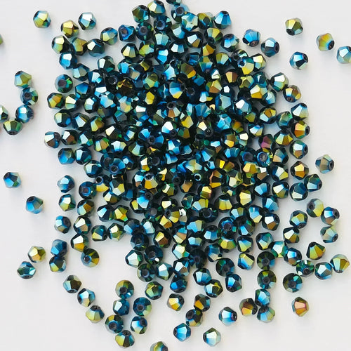 100PCS 4MM Shiny Faceted Austria Crystal Beads Bicone Beads Loose