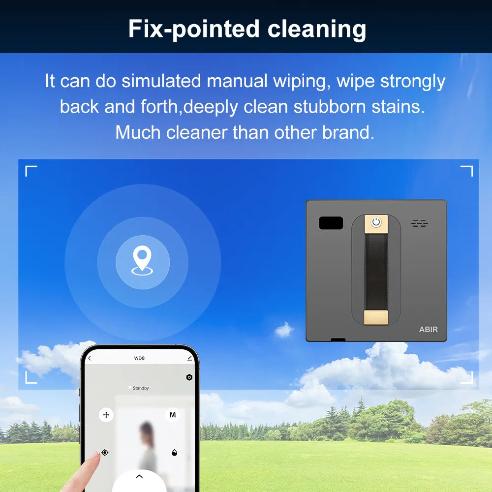 Robot Window cleaner ABIR WD8,Dual Water Spray,Smart Memory,High