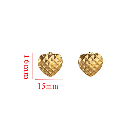 5pcs Stainless Steel Heart Sun Charms Connectors Gold-Plated PVD for