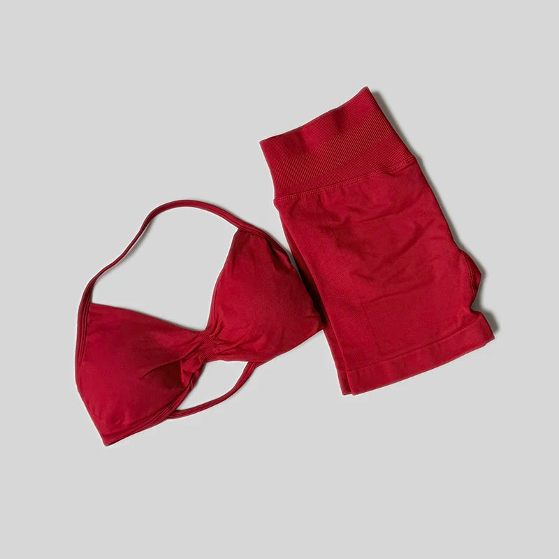 Impact Gym Set Women 2 Piece Sets Halter Neck Tank Tops High Waist