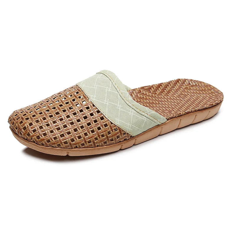 Mntrerm New 2025 Vine grass slippers household summer linen slippers