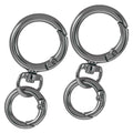2Sets Round Spring Snap Carabiner Clip O Rings Swivel Trigger Hook