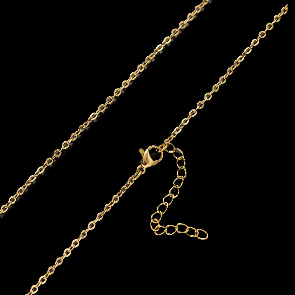 10pcs 45+5cm Gold Plated Stainless Steel Link Chain Necklace with