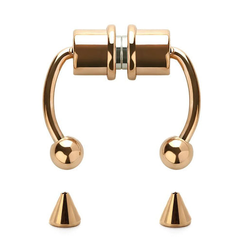 1/4pcs Women's Fake Nose Rings - Magnetic Stainless Steel Septum