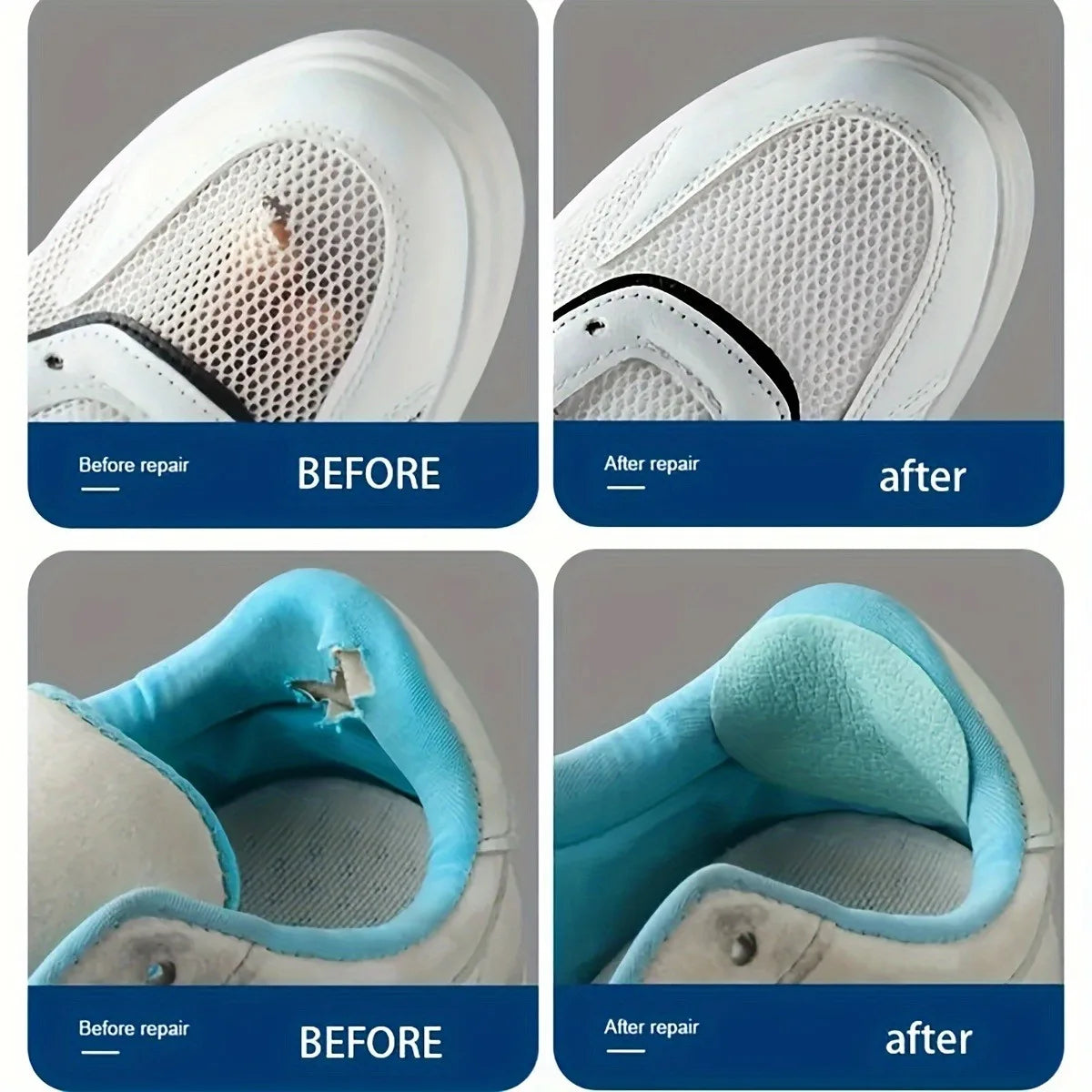6 Pcs Self-Adhesive Shoe Patches, Strong Waterproof Repair for Holes,