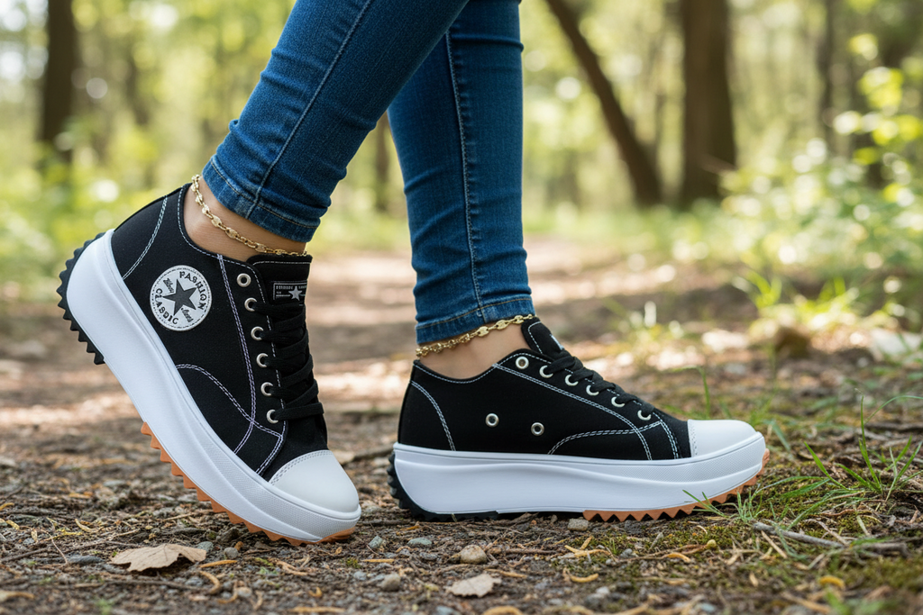 Flat Lace-Up Sneakers Pattern Canvas Shoes Casual  Sport Shoes