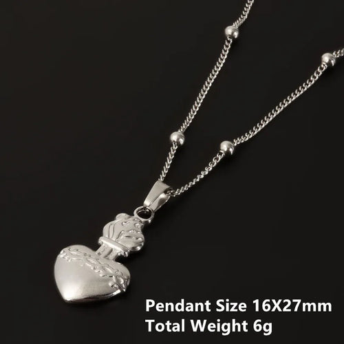 1Pc Religious Christian Catholic Sacred Heart Pendant Necklaces