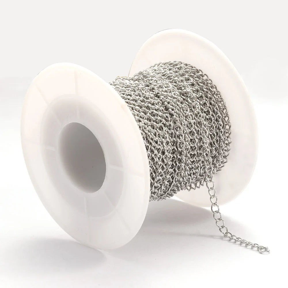 2 Meter Stainless Steel Extension Chain 2/3/4mm Gold Necklace Bracelet