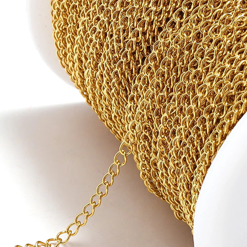 2 Meter Stainless Steel Extension Chain 2/3/4mm Gold Necklace Bracelet