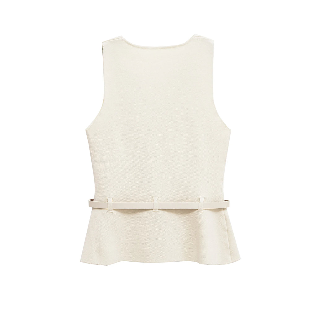 Women's Casual Summer Outfit Elegant Two-Piece Set Knit Tanks Midi