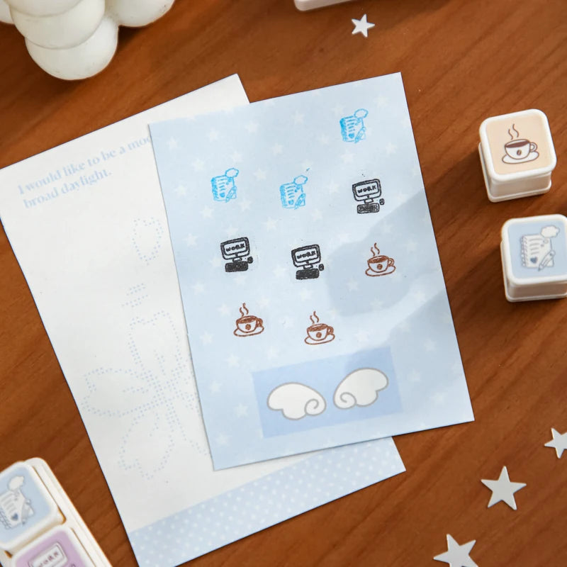 3pcs/set Kawaii Leisure Time Theme Cute Seal Sketching Decoration