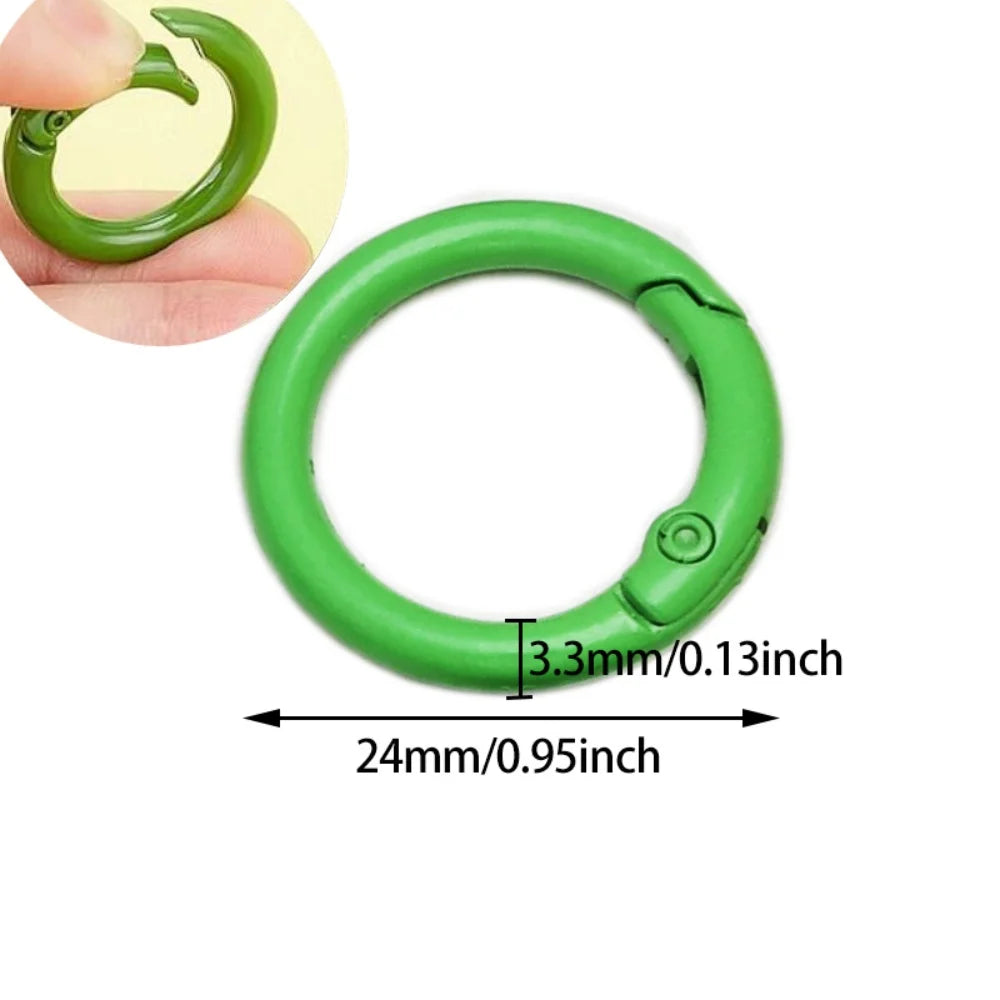 10Pcs 24mm Alloy Trigger Round Snap Buckle Spring Keyring Buckle Snap