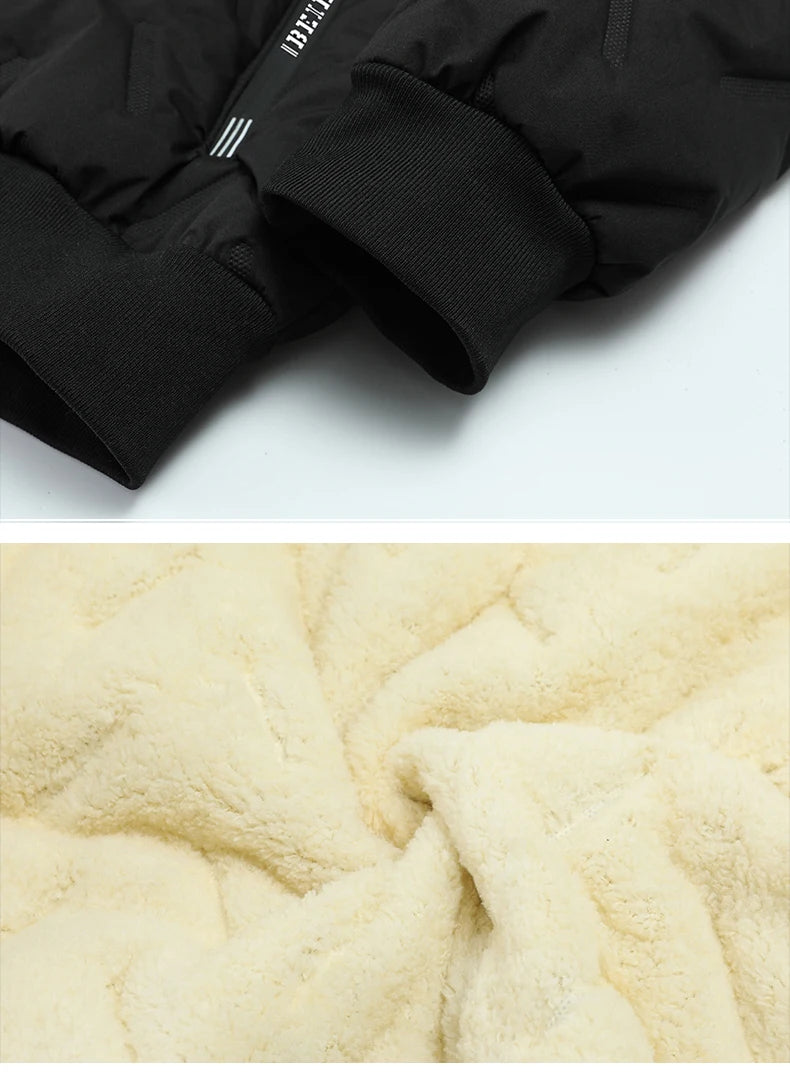 Men Winter Fleece‑Lined Tracksuit, 2‑Piece Casual Running Outdoor Set,
