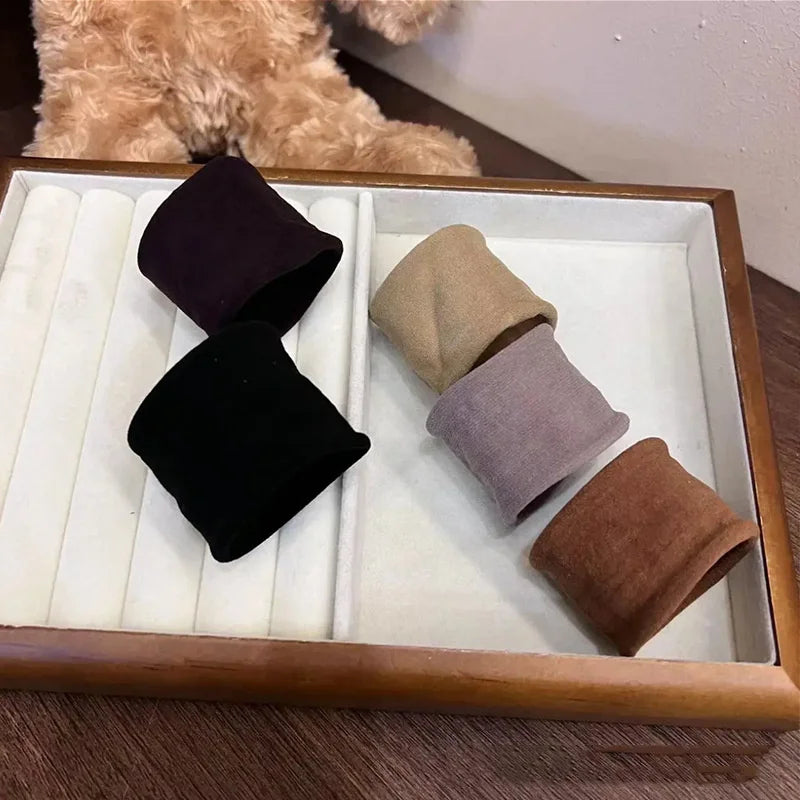 4 Set Solid Widen Thicken Hair Band Ropes Women Ponytail Holder Hair