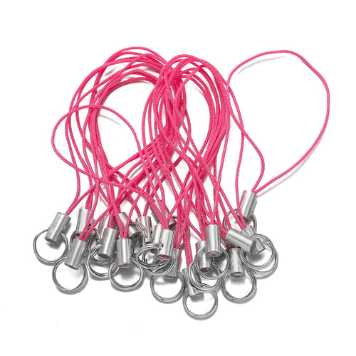 20/50Pcs Polyester Cord with Double Jump Ring Lanyard Rope for