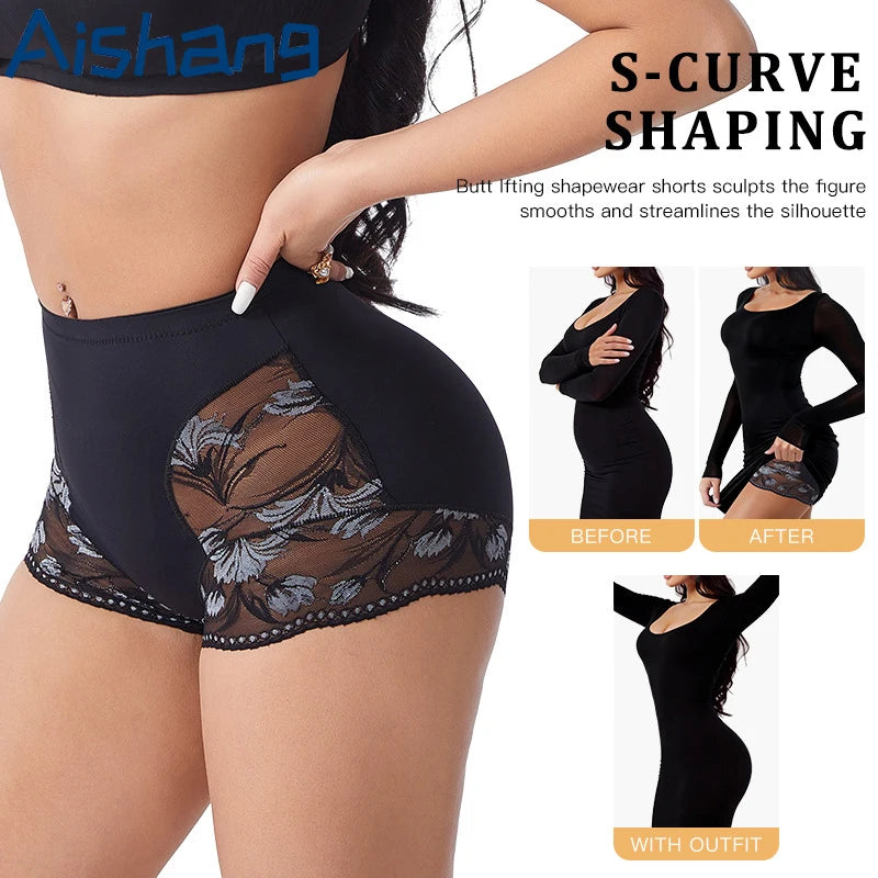 Aishang Lace Flowers Body Shaper High Waist Shapewear Seamless