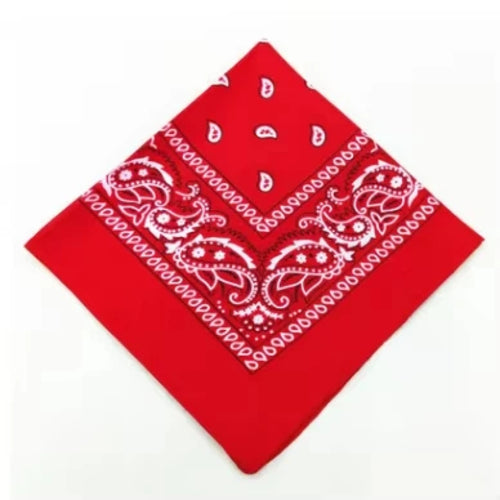 1-4Pcs Fashion Hip Hop Cotton Bandana Square Scarf 54cm*54cm Black Red