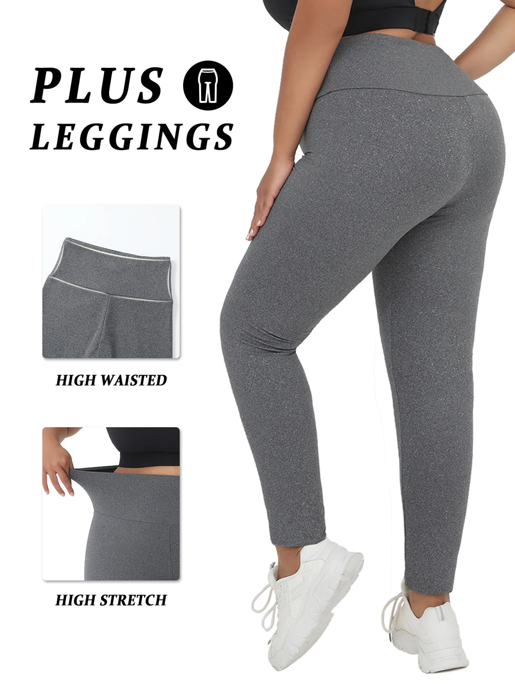 Plus Size Women's Super Soft High Waisted Flare Pants, Leggings Tummy