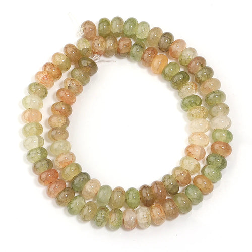 1 String 5x8mm Glass Beads Colorful Abacus Flat Round Loose Beads For