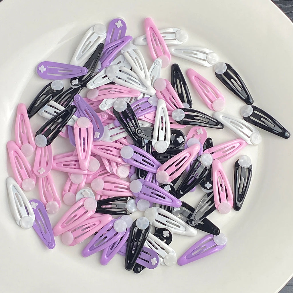 3cm Metal Snap BB Hair Clips with Glue Pad Diy Side Barrettes Mini