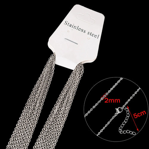 10pcs 45+5cm Gold Plated Stainless Steel Link Chain Necklace with